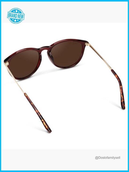 Retro Round Polarized Sunglasses Lightweight Frame Vintage Style UV Protection main image 5